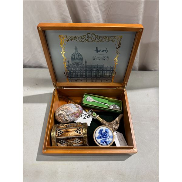 Harrods cigar box and contents