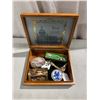 Image 1 : Harrods cigar box and contents