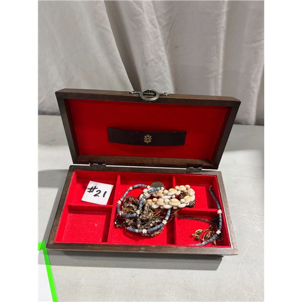 Vintage jewelry box and costume jewelry