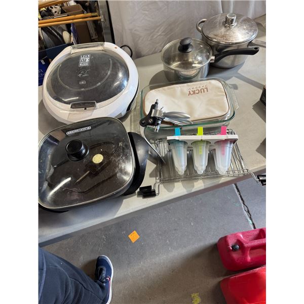 Pots cooking items, popsicle holder, baking dish, etc.