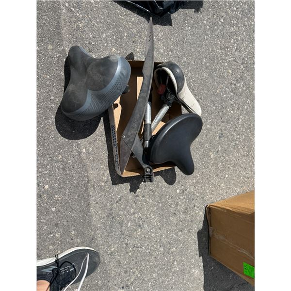 Bike fender and seat, seats, and pump