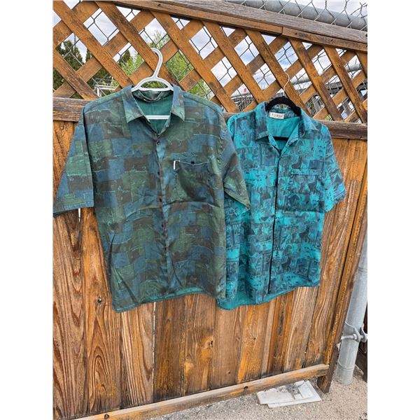 2 shirts, one Thai silk size is not shown