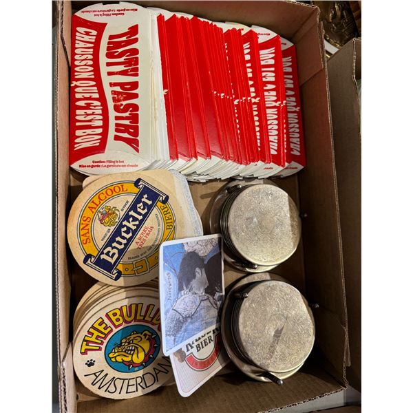 Coasters and tasty pastry pie holders