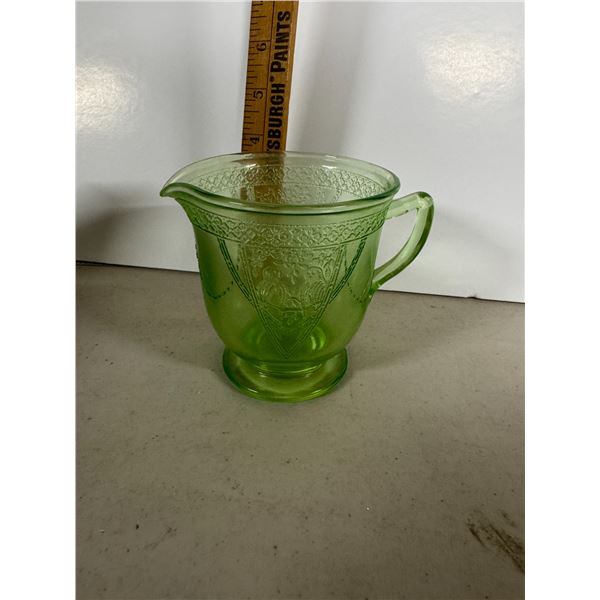 Depression glass creamer  Federal Glass Georgian Lovebirds pattern