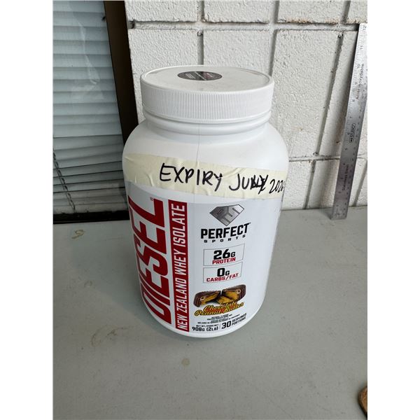 Protein powder, half full