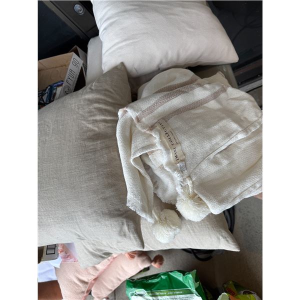 Blanket and cushions