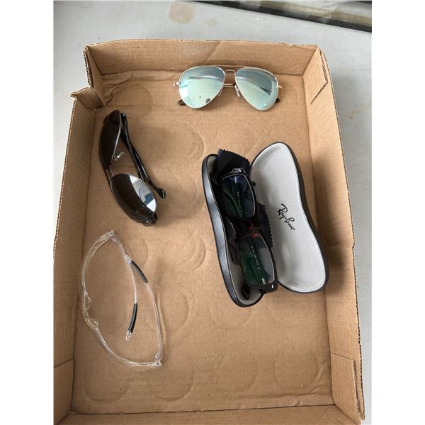 Assorted glasses and safety glasses