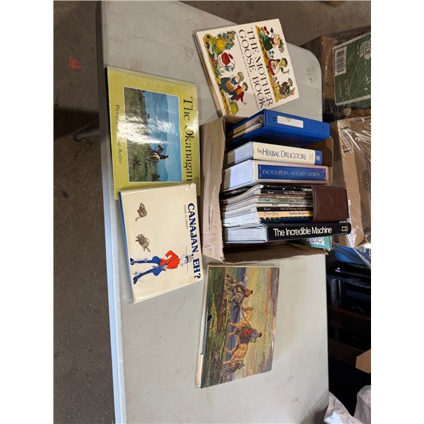 Books  the Okanagan, the Mother Goose book and others
