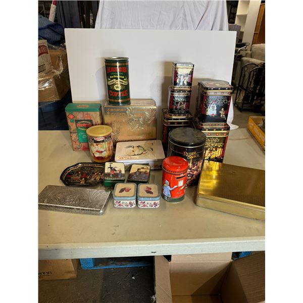 Assorted tins