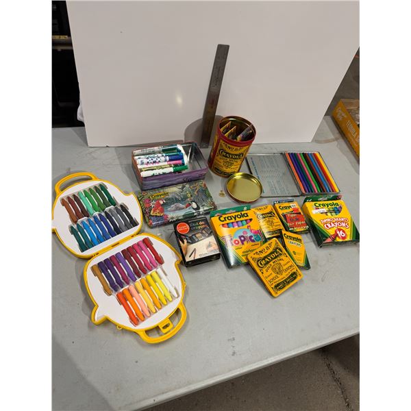 Crayola crayons and markers, etc.