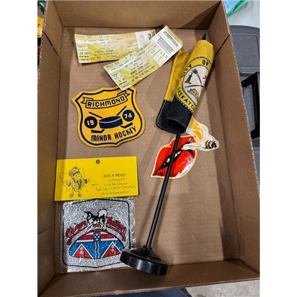 patches, stickers, etc.