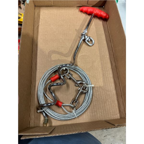 Yard stake and cable