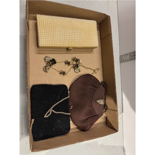 Vintage purses, and necklace