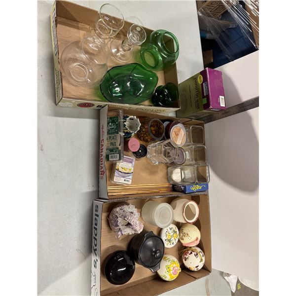Candles, HomeSense, paraffin, wax and liners and other items