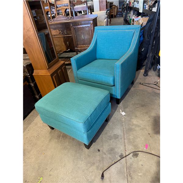 Accent Chair with Stool