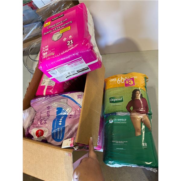 Woman's underwear and depends