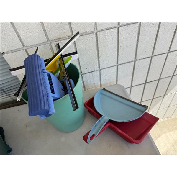 Squeegee and dust pans