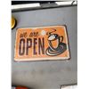 Image 1 : We are open tin sign