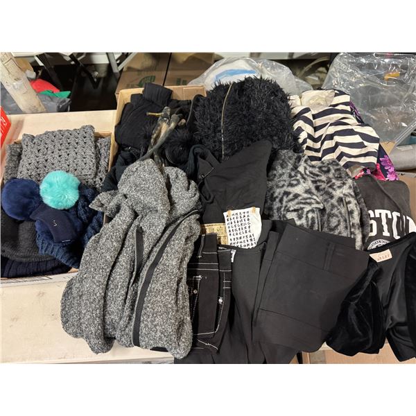 Assorted small clothing and scarves and hats, etc.