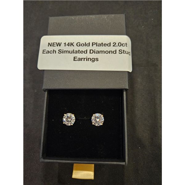 14K Gold plated stud earrings