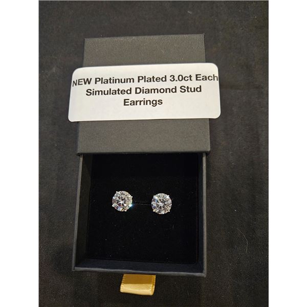 Platinum plated stud earrings
