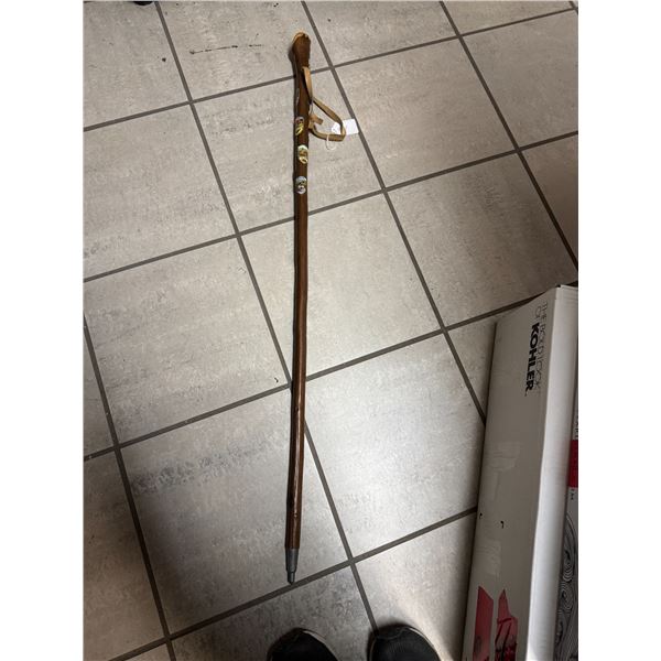 Vintage German walking stick with badges