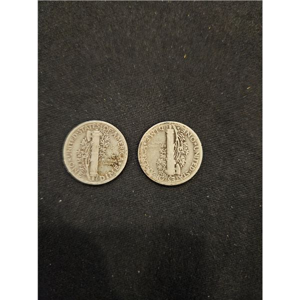2x USA Mercury dimes