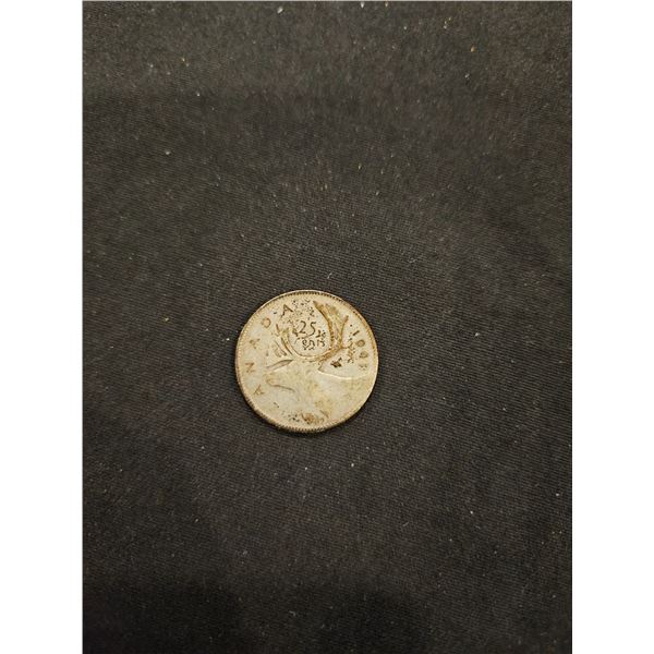 1943 Silver Canadian quarter