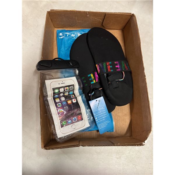 Water shoes, and phone protector
