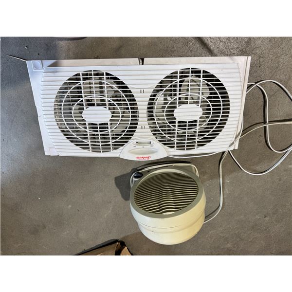 Sunbeam window fan and Honeywell fan