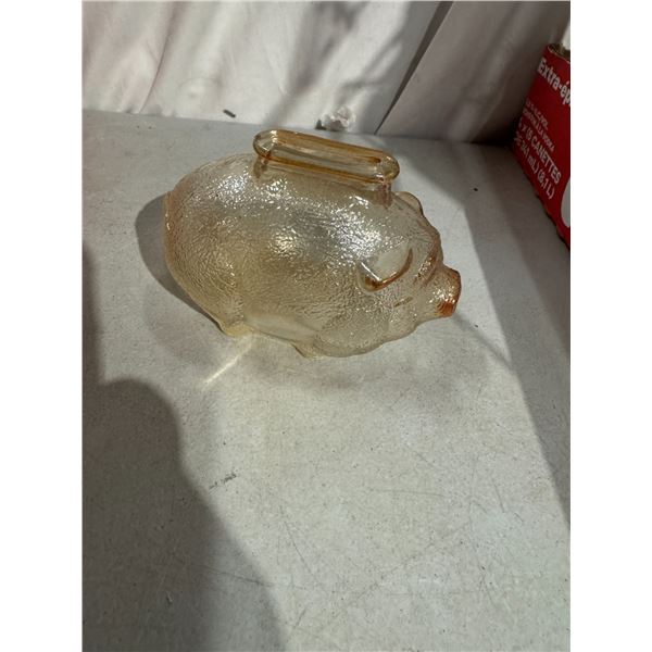 Anchor Hocking Marigold Carnival Glass Piggy Bank