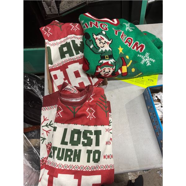 3 Christmas sweaters