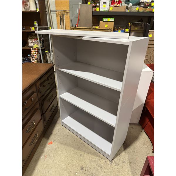 Shelf with adjustable height shelving  measures by 47 1/4 inches tall