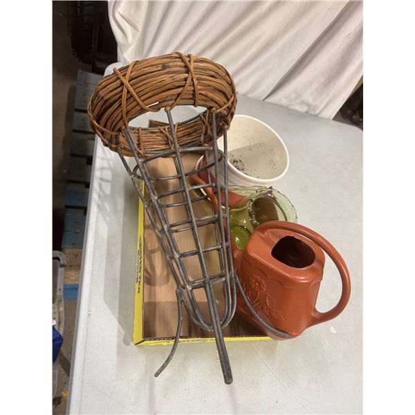 Watering can and planters