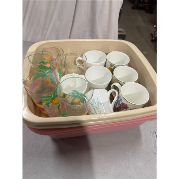 Wash tubs, corning, ware, mugs, and other glasses