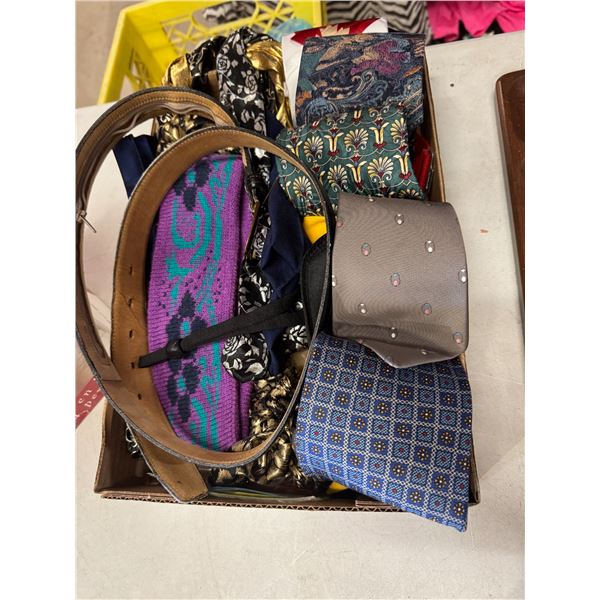 Ties belts, etc.