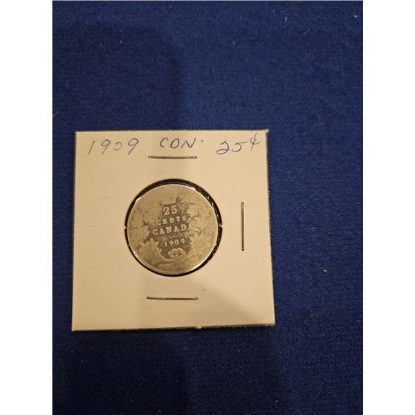 1909 Cnadian 25cent coin