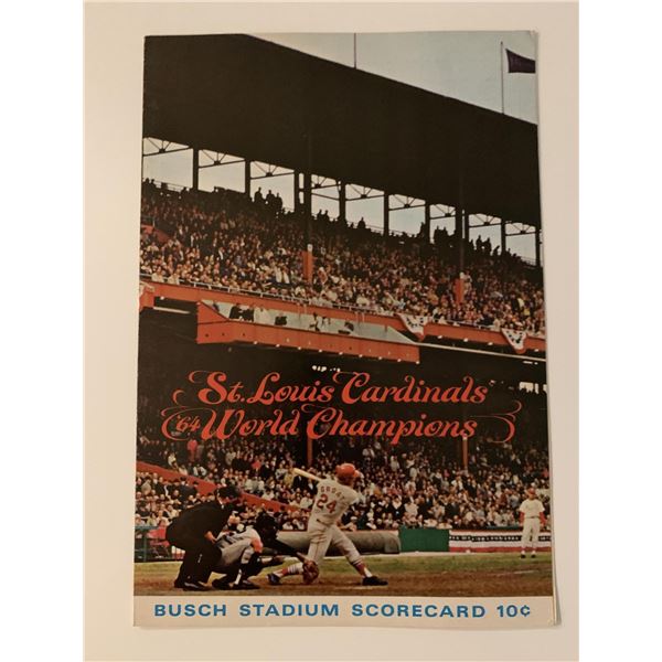St Louis Cardinals '64 World Champions Busch Stadium Scorecard Magazine