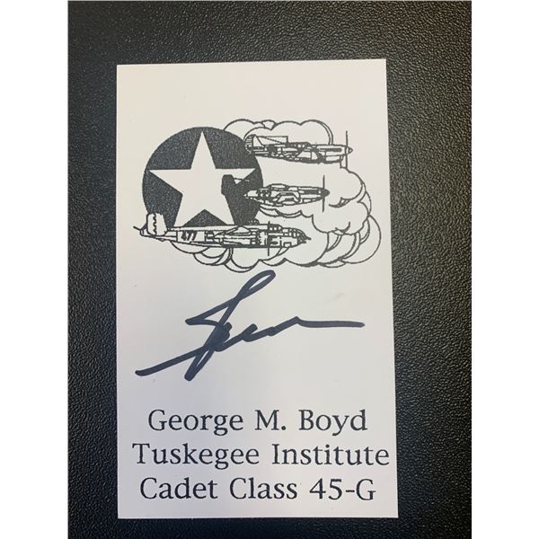 George M. Boyd, WWII Tuskegee Airman, signed promo card