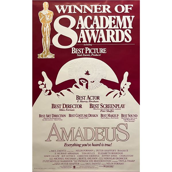 Amadeus Winner of 8 Academy Awards original movie poster