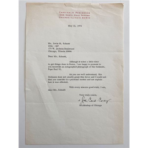 John Cardinal Cody signed letter