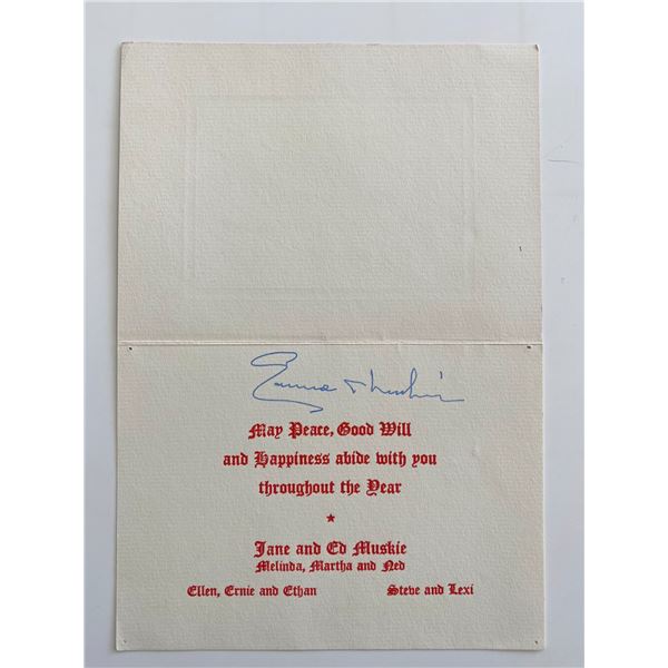 Secretary of State Ed Muskie signed card