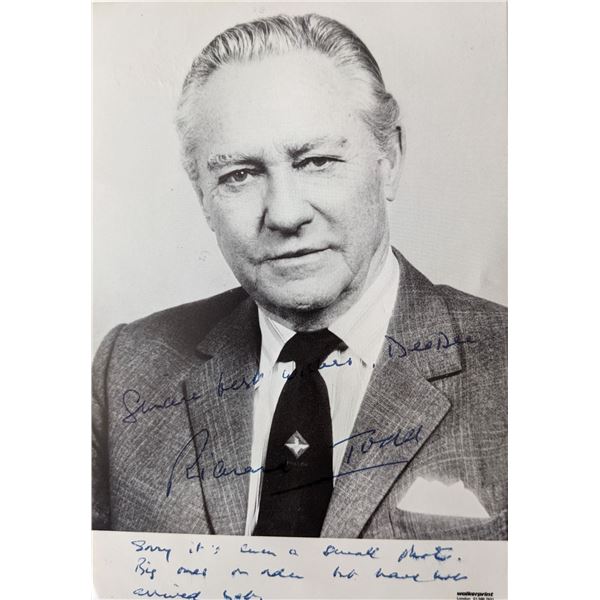 Richard Todd signed photo card