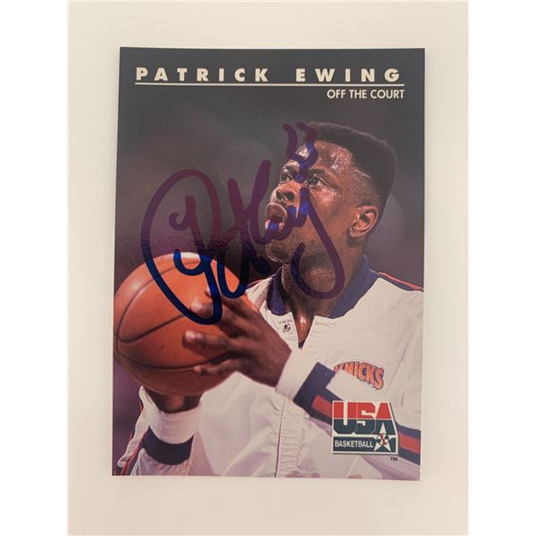 Patrick Ewing signed basketball card