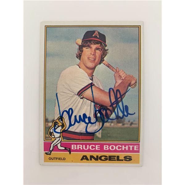 Bruce Bochte signed baseball card