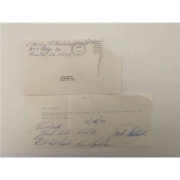 US Navy Flying Ace Guy P. Bordelon Jr. Signed Letter