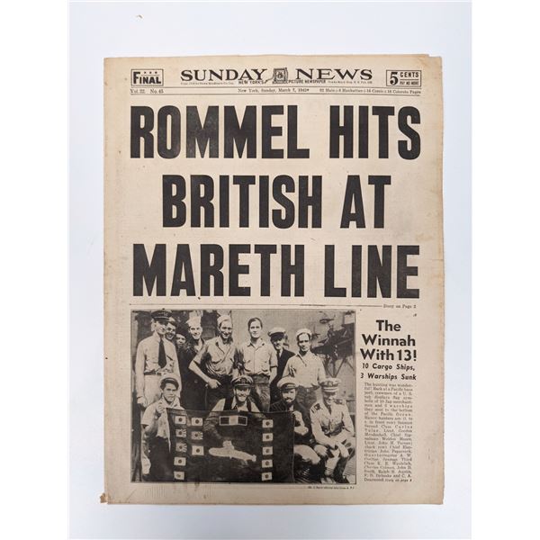 Sunday News 1943 Vintage Newspaper