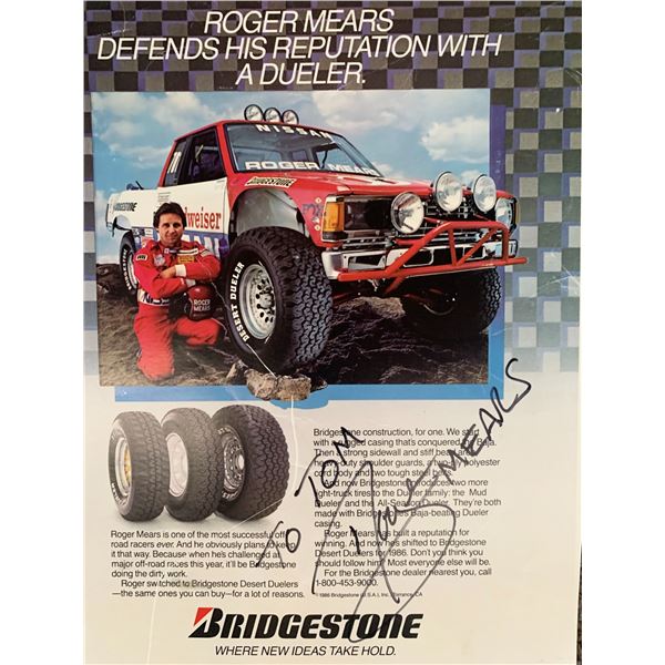 Champion Roger Mears signed photo