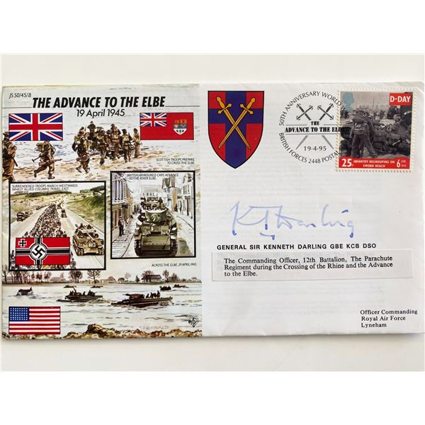 General Kenneth Darling signed 50th Anniversary WW2 Cover JS50/45/8 The Advance to The Elbe