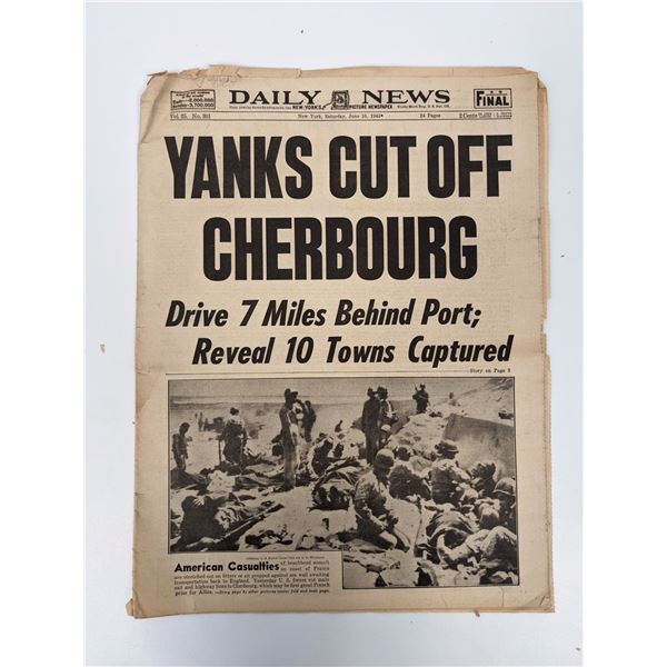 Daily News 1944 Vintage Newspaper